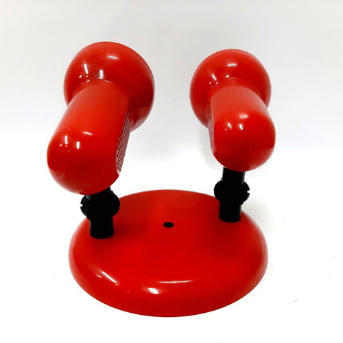 Vintage double wall lamp red metal adjustable spots E27 like new
