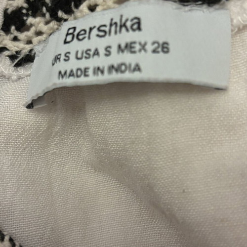 Bershka linen romper used, black and white, size XS