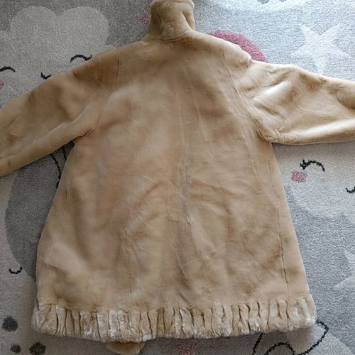 Raxevsky beige synthetic fur coat size medium like new