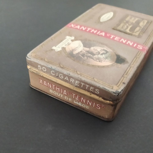 Xanthia "Tennis" vintage tin cigarette box 1920s