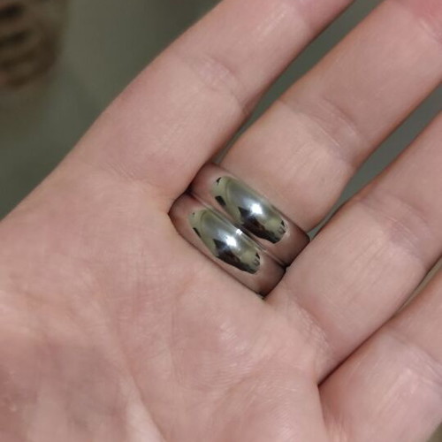 Silver ring new stainless steel size 9 with linked bands design