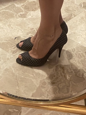 Sagiakos Peep Toe Heels Like New, Black and White, Size 37