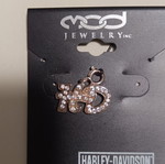 Harley Davidson silver and rhinestone pendant new