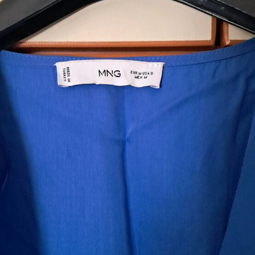 Mango Wrap Blouse like new, blue, size L