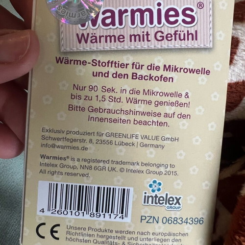 Warmies plush heating pad new