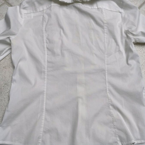 Lola shirt with pleated ruffles like new, white, size M