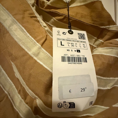 Zara top new, beige, size L