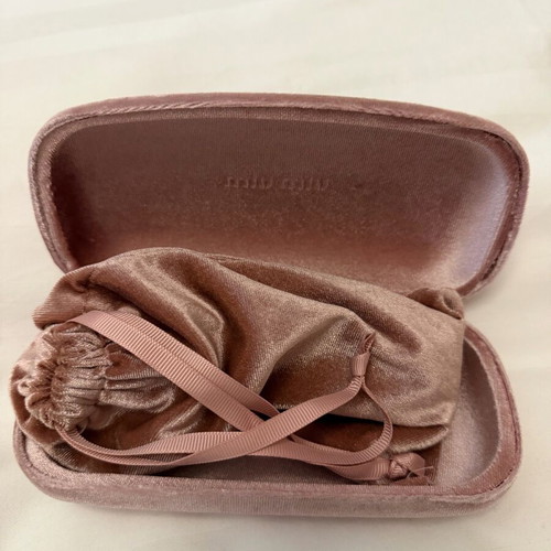 Miu Miu sunglasses, gold, with case, pouch and box