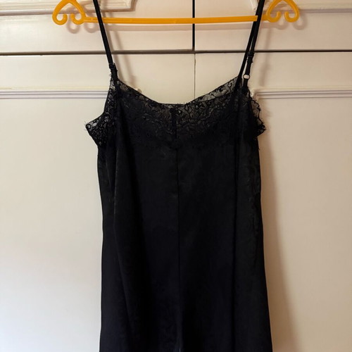 MINKPINK Black Satin Embossed One-Piece Shorts Like New With Lace Size S