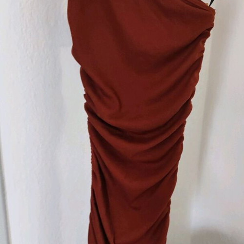 Brown Shein dress like new one shoulder with adjustable length