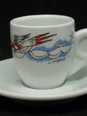 Φλιτζανάκι καφέ Λουμίδης Παπαγάλος μεταχειρισμένο, συλλεκτική έκδοση Δ. Μυταρά