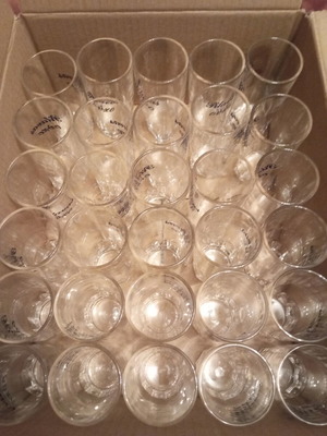Pilavas collectible ouzo glasses new, set of 40