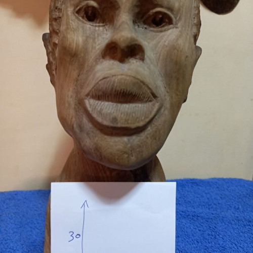 African statue used, handmade wood, ancient art