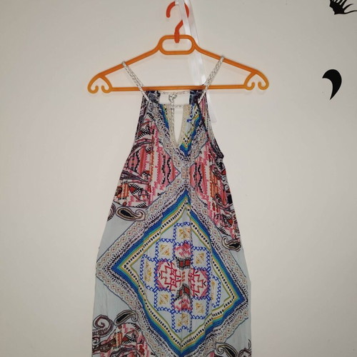 Exes maxi dress used, colorful boho tribal print, size S