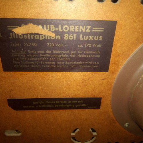 Schaub Lorenz Illustraphone 861 Luxus 52740 television used, made in 1958