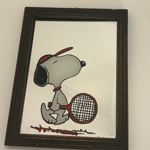 Snoopy Tennis Vintage Mirror Frame used