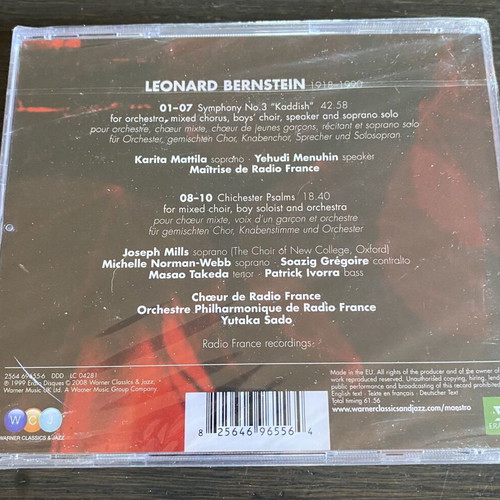 Leonard Bernstein Symphony No.3 "Kaddish" CD new, classical