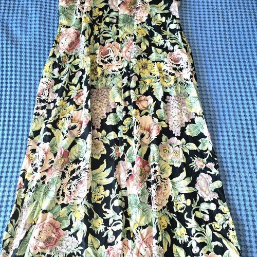 Floral maxi dress, size XL / XXL, black multicolor
