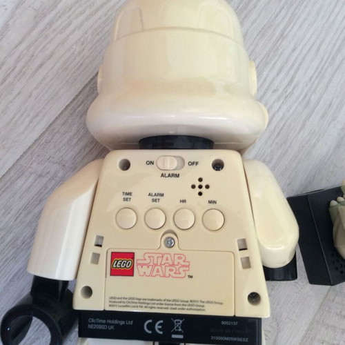 Star Wars LEGO Stormtrooper alarm clock and figures used set