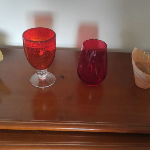 Crystal glasses and decorative glassware like new, set of 4 pieces