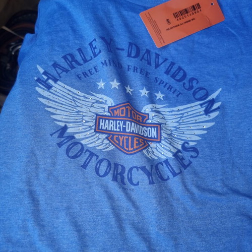 Harley-Davidson women's blouse M new with tags, heather royal blue