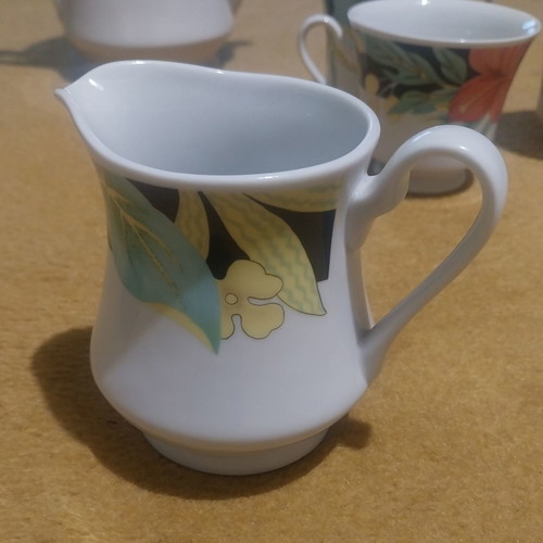 Tea or coffee set used from Chinese porcelain with floral design