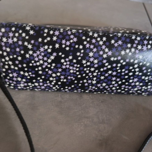 Michael Kors crossbody bag new black with star pattern and silver chains