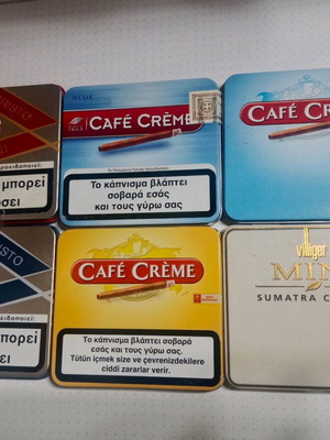 Metal cigar packaging used, 6 single pieces