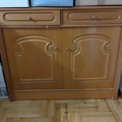 Entryway mirror and shoe cabinet furniture set