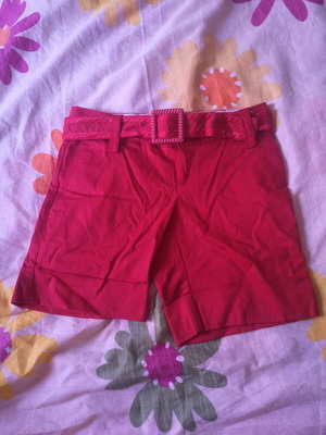 BSB Red Women's Shorts with Belt Size M