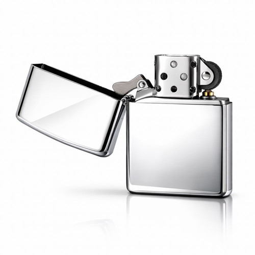 Classic silver mirror lighter new, metal flip-top design
