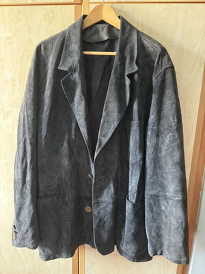 Men's suede jacket dark blue genuine leather, like new, size L
