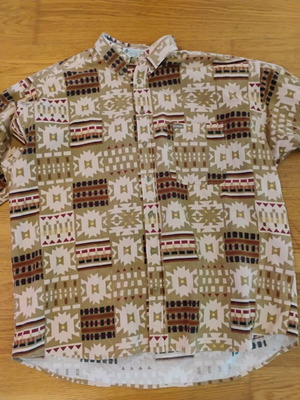 Columbia shirt with Native American pattern, size 2XL, like new