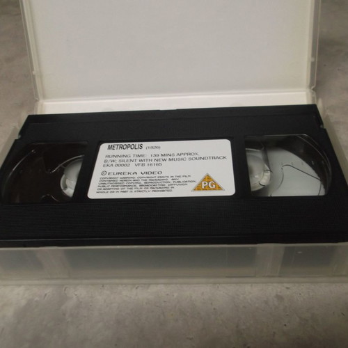 Metropolis VHS video cassette used, science fiction, 1990s