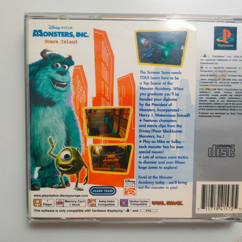 Monsters Inc PS1 game used, fully functional