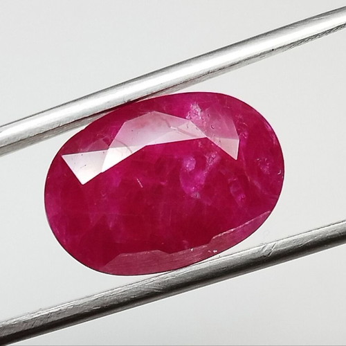 Ruby 10.54 carat hot pinkish red from Mozambique new