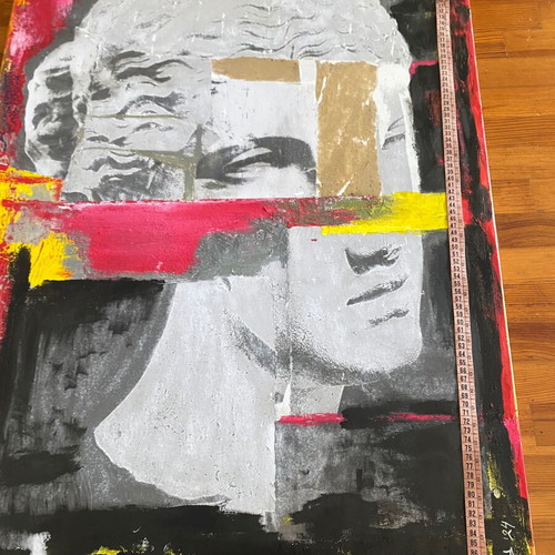 Modern handmade painting 70x90 cm like new