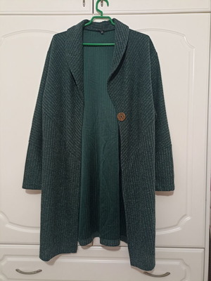 Boutique Long Green Knitted Cardigan New L/XL