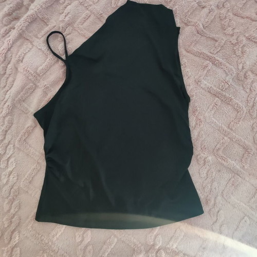 Black asymmetric top with one shoulder and thin strap, new, H&M
