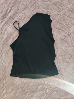 Black asymmetric top with one shoulder and thin strap, new, H&M