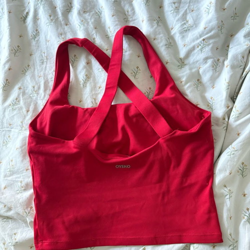 Oysho cherry red polyamide top size Small new