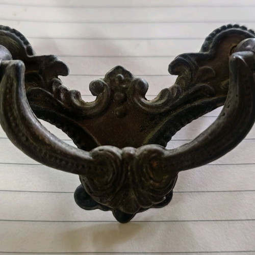 Vintage door handles used, set of 4 pieces