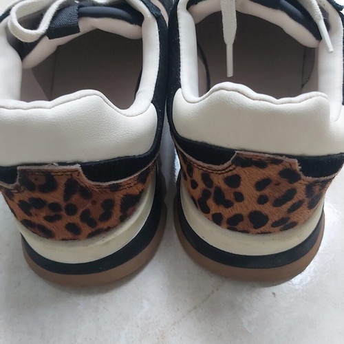Zara women's sneakers used, size 41, black and beige