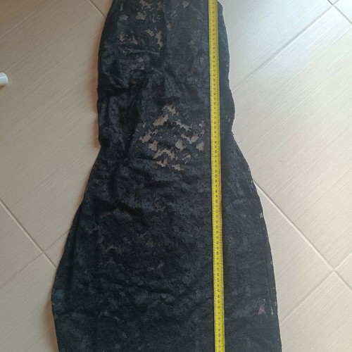 Intimissimi black negligee like new with lace and back opening