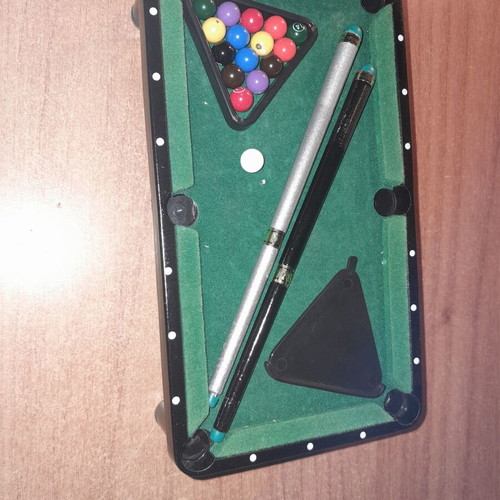 Miniature billiards used, in box