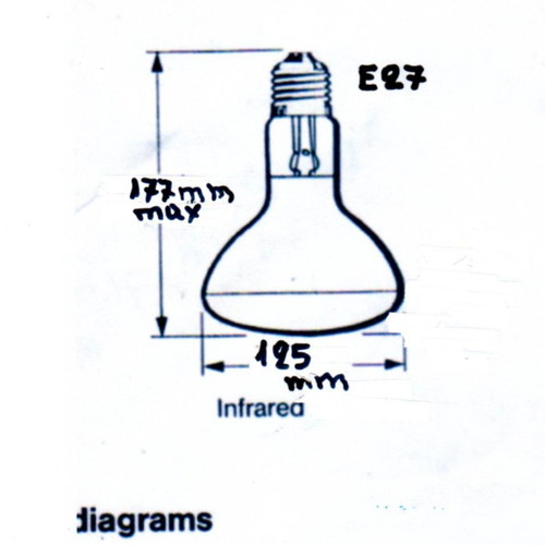 Infrared lamps 250W E27 new, pack of 2
