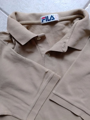 Fila men's beige t-shirt XL like new with collar and buttons
