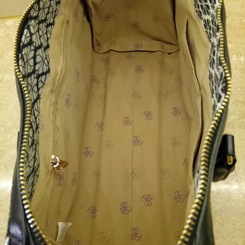 Large black and white shoulder bag