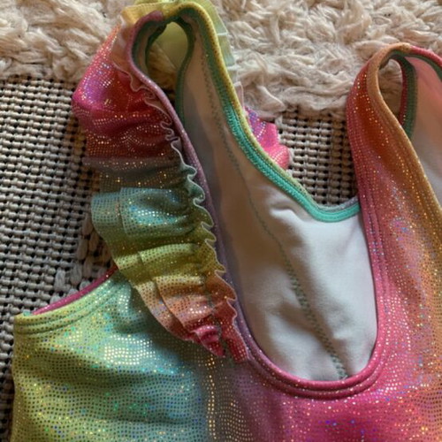 H&M Rainbow swimsuit with glitters, size 122/128