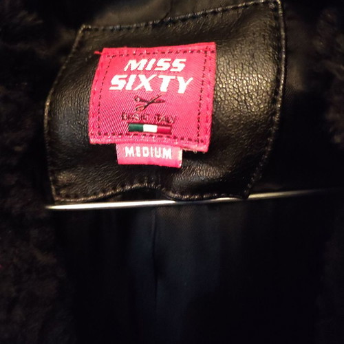 Miss Sixty Coat eco fur size M like new, black